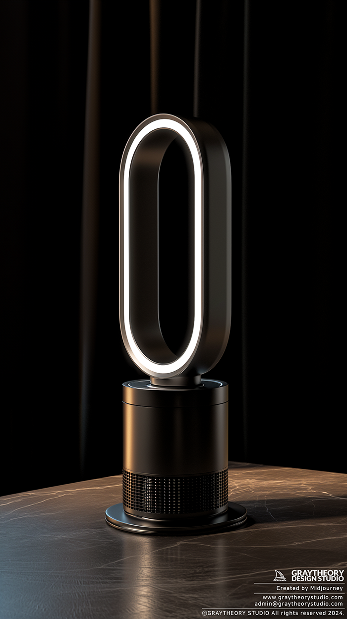 AI generated: Midjourney prompt: photograph, productive view, Dyson air purifier, b... (Midjourney - Photography)