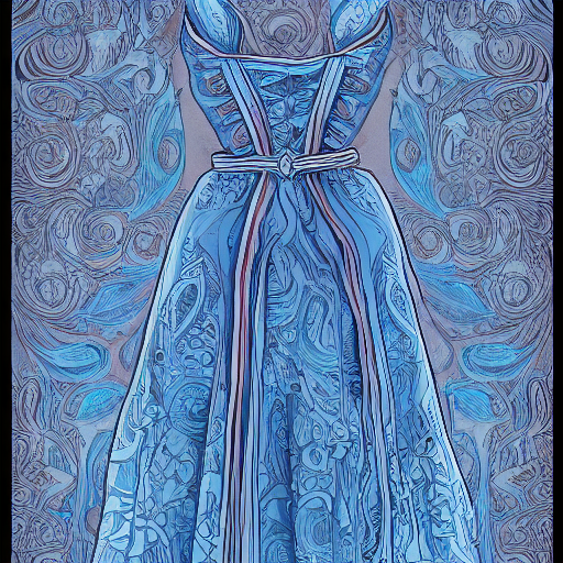 Stable Diffusion prompt: an image of a blue dress in the ...