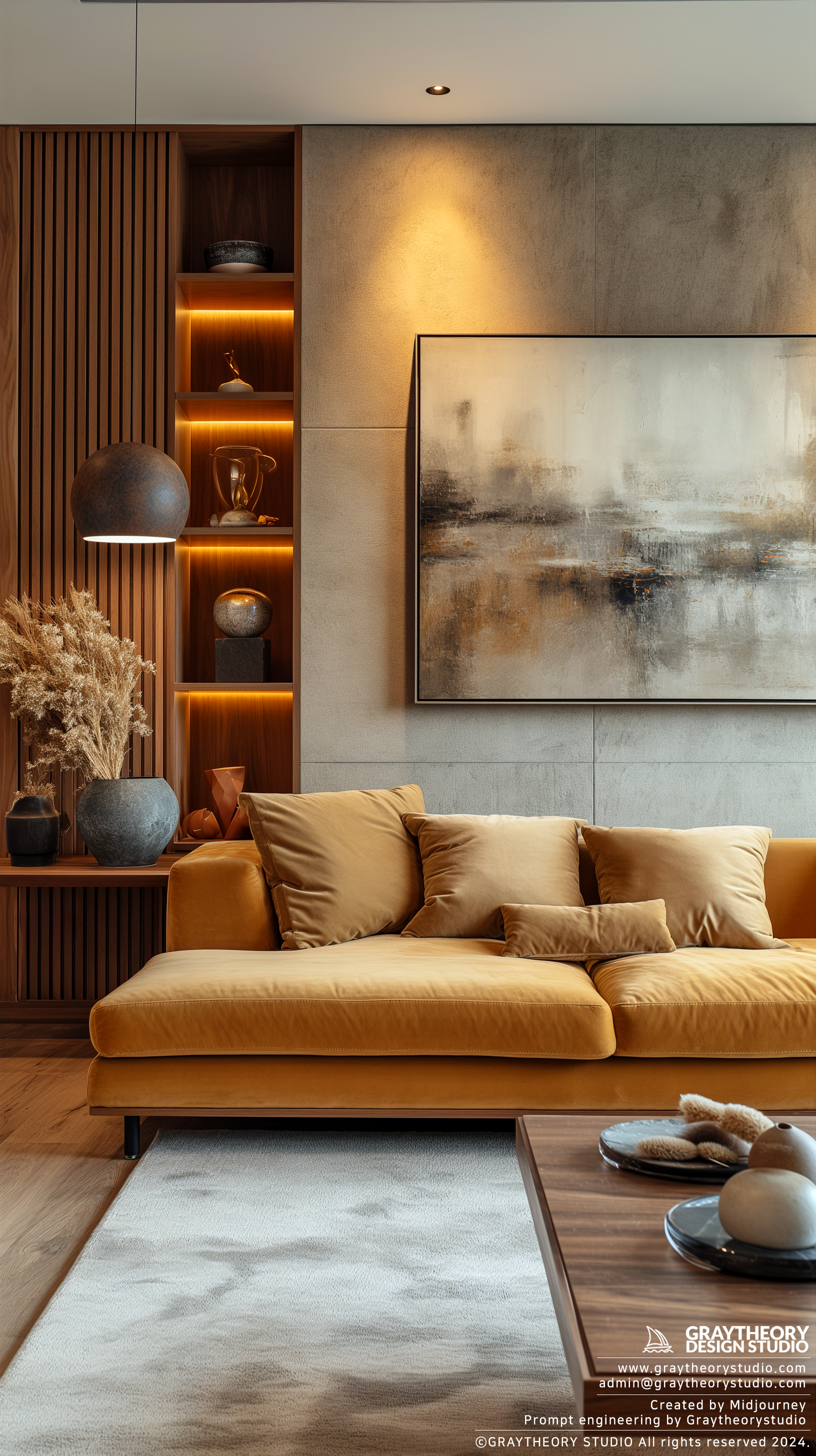 AI generated: Realism Living room interior (Midjourney - Interior Design)