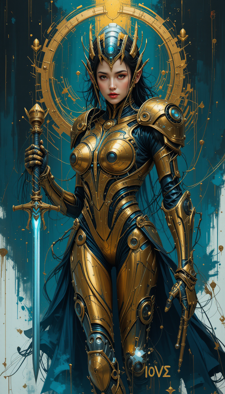 FLUX prompt: A futuristic femme fatale, embodying the essence o... - FLUX