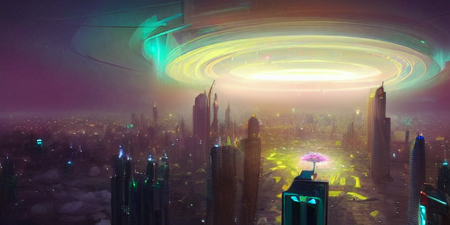 Stable Diffusion prompt: a swarm network of glowing futur...