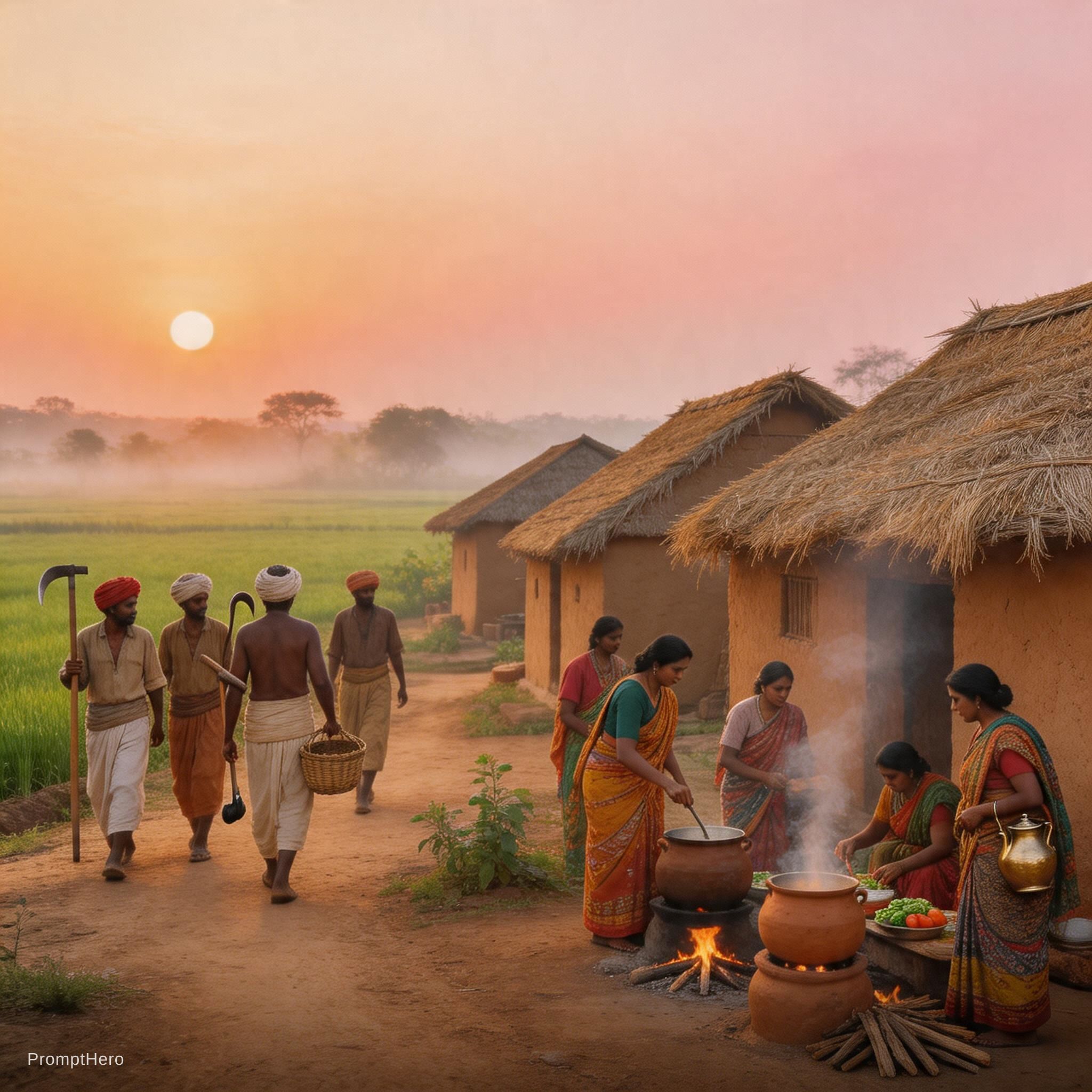 Seedream 5 prompt: Morning time An Indian tribal village.... Where me... - Seedream 5