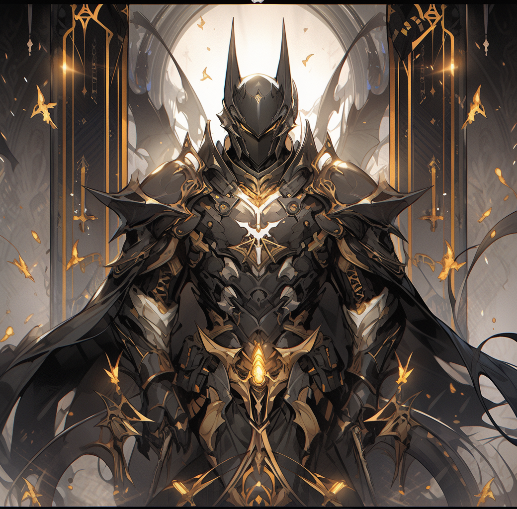 صورة مولدة بالذكاء الاصطناعي: Midjourney prompt: a picture of the batman in his armor, in the style... (نموذج Midjourney - Character Design)