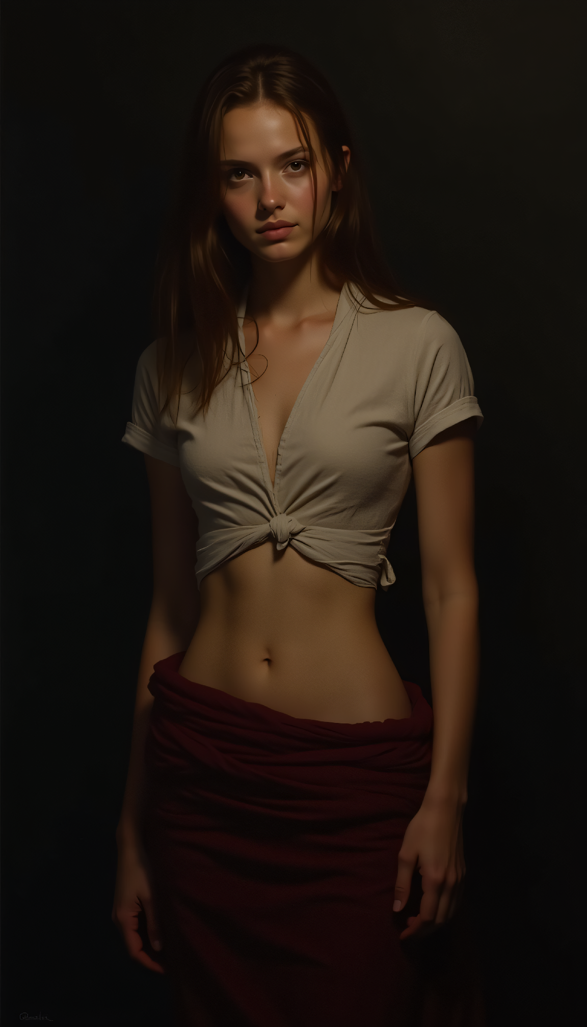 AI generated: FLUX prompt: Tenebristic oil painting with dramatic light contr... (FLUX - Fashion)