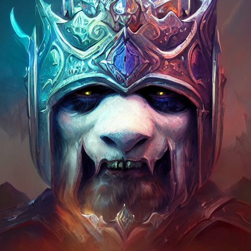 Stable Diffusion prompt: panda as lich king character, wo...