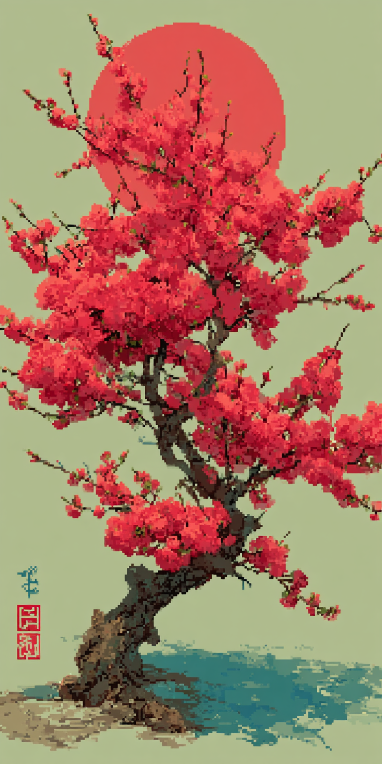 AI generated: Midjourney prompt: Cherry blossoms and the moon in the style of Ukiyo... (Midjourney - Concept Art)