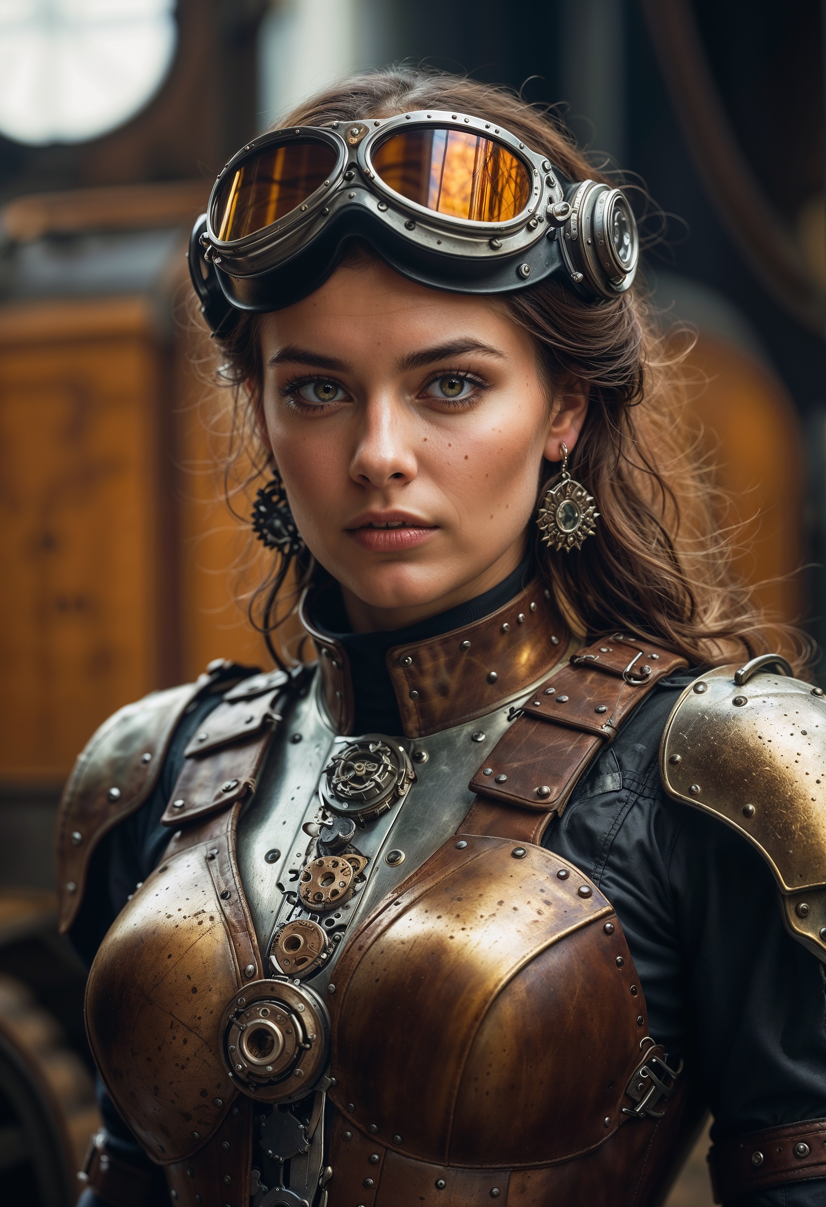 صورة مولدة بالذكاء الاصطناعي: Stable Diffusion prompt: A highly detailed photo of a female Dieselpunk pal... (نموذج Stable Diffusion - صور شخصية)