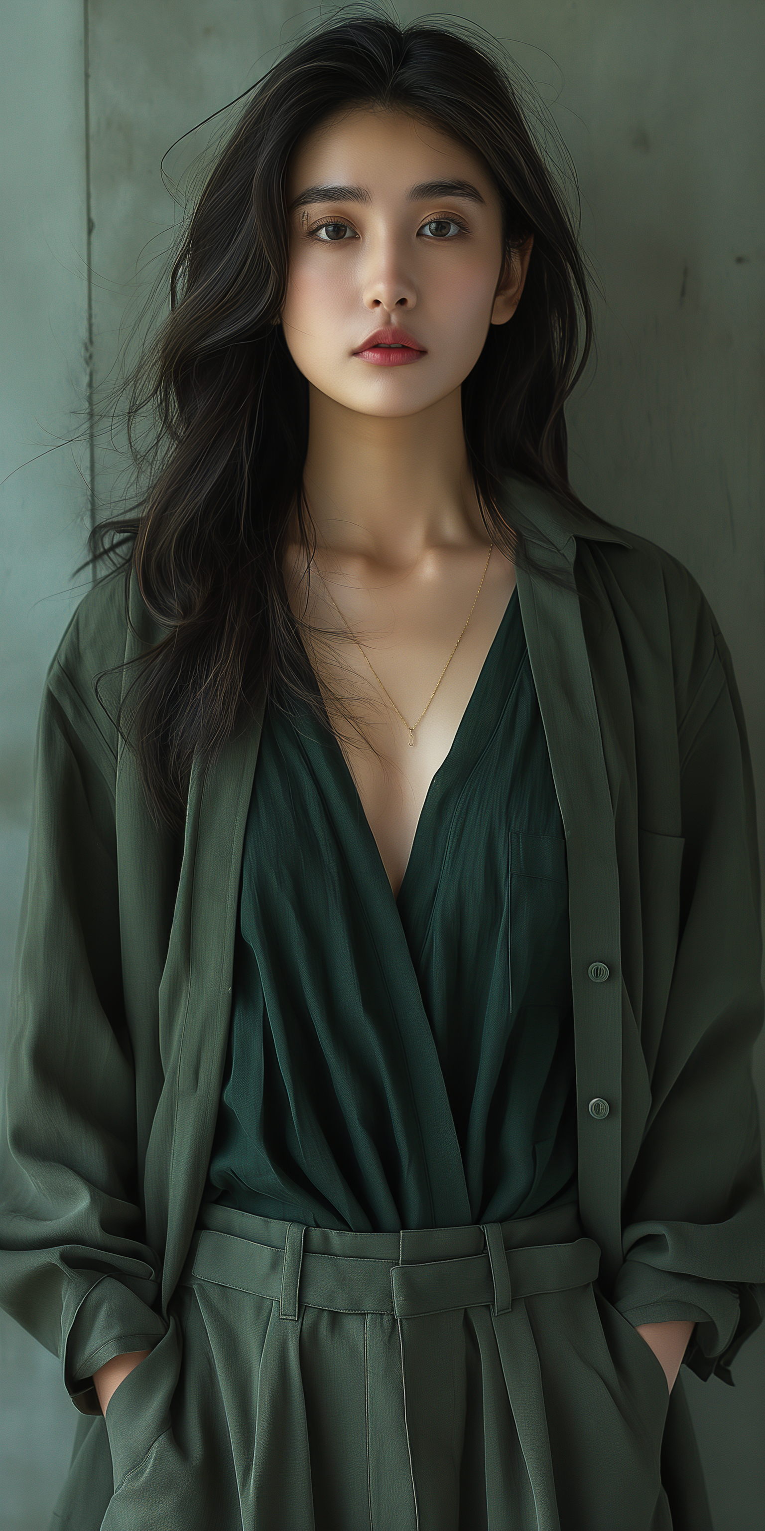 Midjourney prompt: cinematic style poster, Japanese woman, 20-25 year... - Midjourney