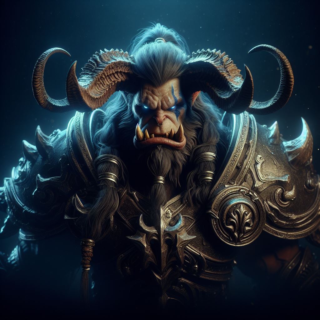 AI generated: DALL·E prompt: Embark on a Warcraft odyssey with Thrall as the ce... (DALL·E - Portraits)