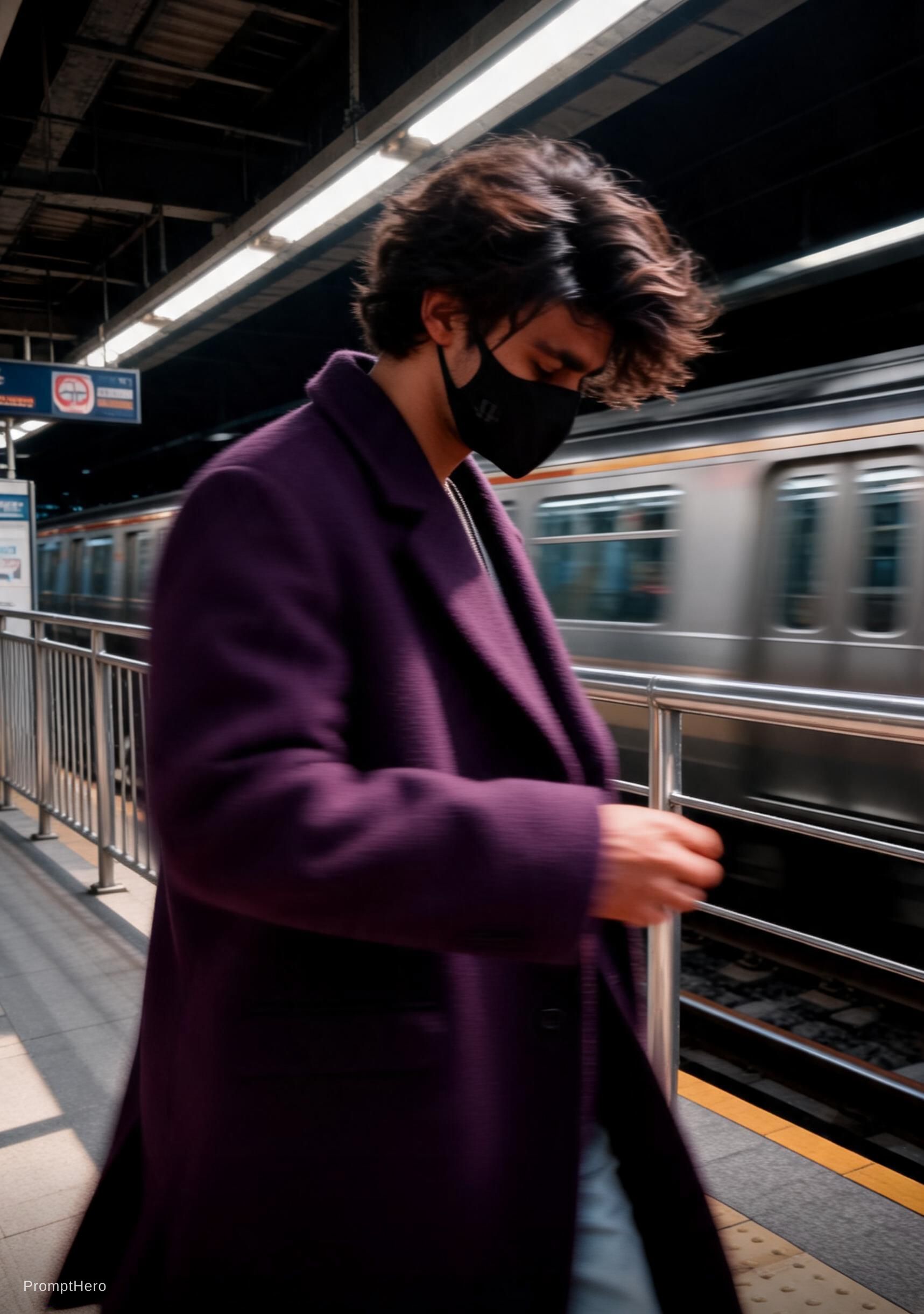 Hero prompt: fashion editorial photography, motion blur, male m... - Hero