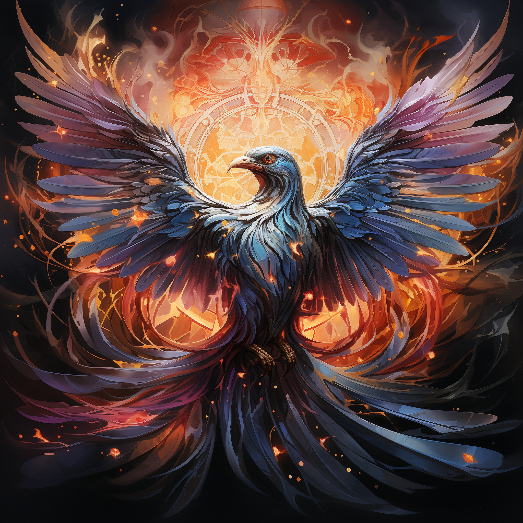 Midjourney prompt: Paint a vivid picture of the Avian Celestials, a g... - Midjourney