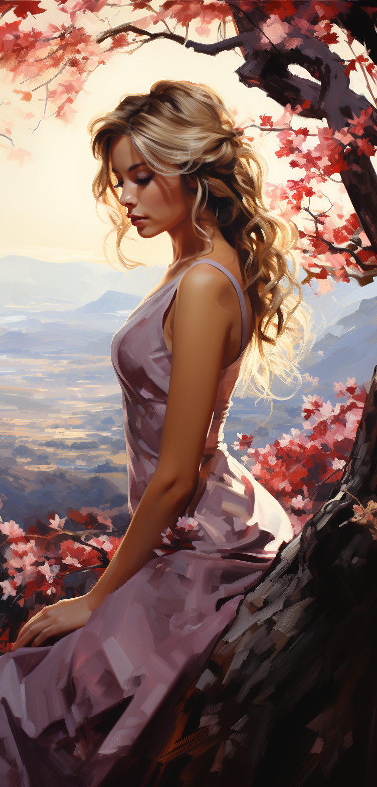 Midjourney prompt: female portrait painting, in the style of soft, ro... - Midjourney