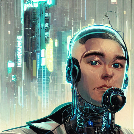 Stable Diffusion prompt: a comic potrait of a cyberpunk c...