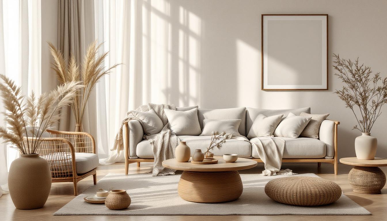 minimalist interior natural light wood linen