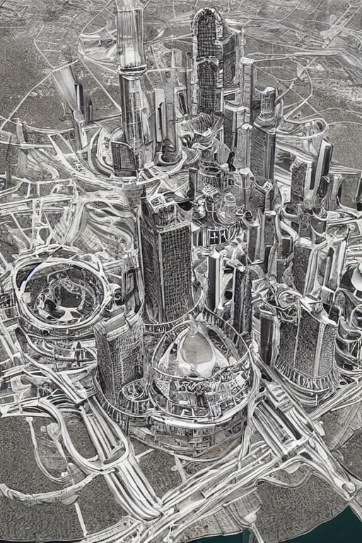 Stable Diffusion prompt: city of the future, built by an ...
