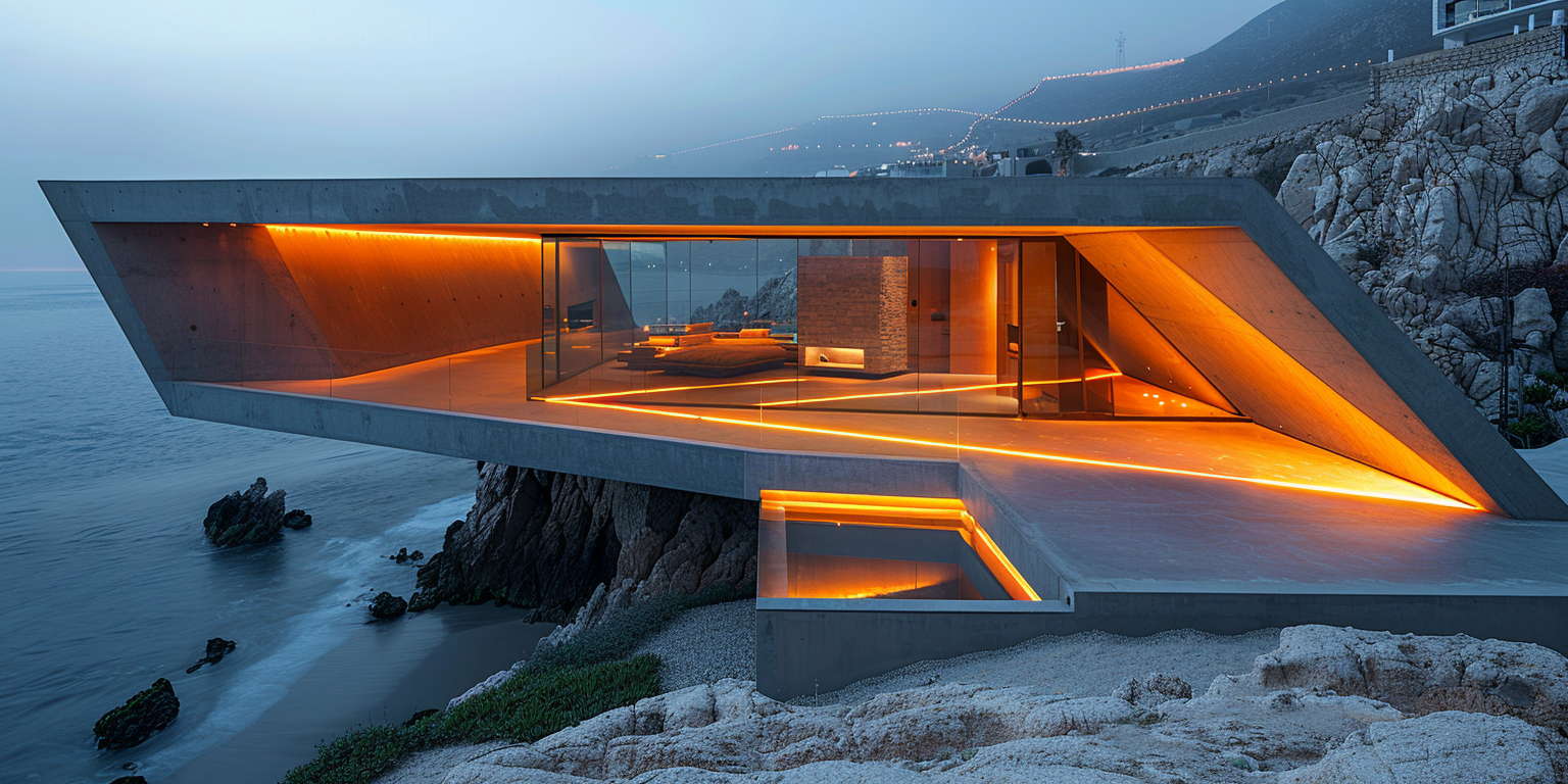 volcanic basalt stone house minimal architecture daylight