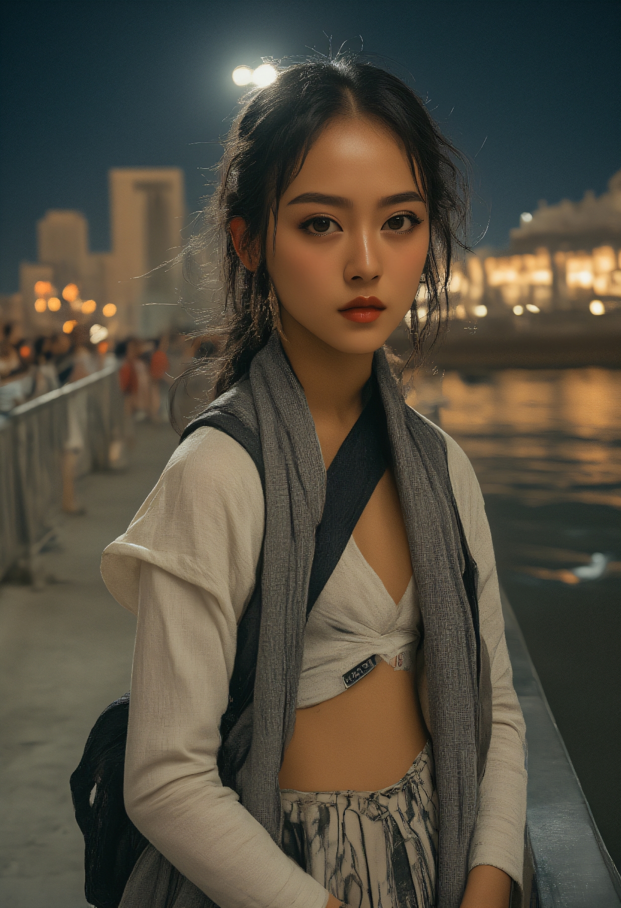 FLUX prompt: night photography, Street fashion high angle photo... - FLUX