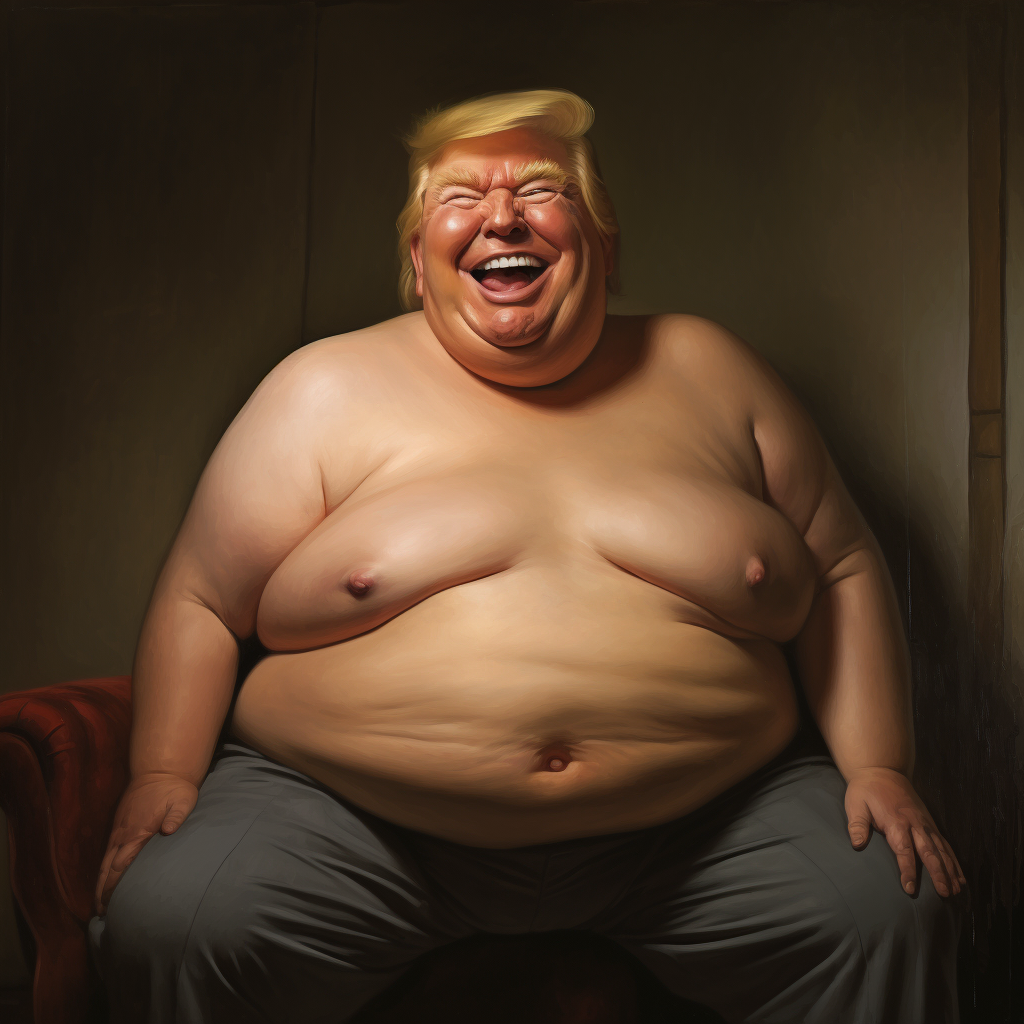 AI generated: Midjourney prompt: fat happy trump (Midjourney - Portraits)