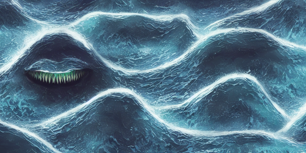 Stable Diffusion prompt: of a dark and stormy ocean with ...
