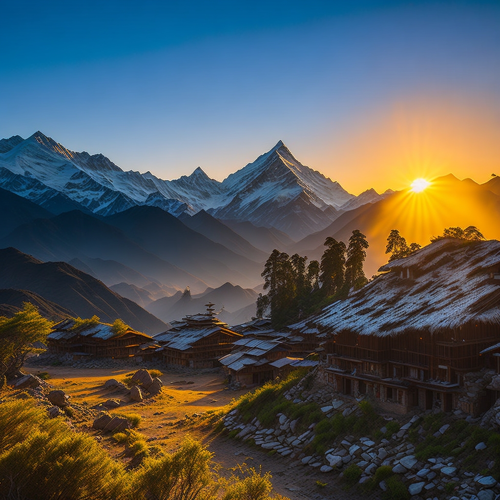 AI generated: Stable Diffusion prompt: Indulge in the magic of a Himalayan morning with t... (Stable Diffusion - Photography)