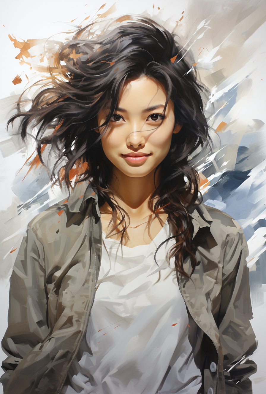 AI generated: Midjourney prompt: an asian woman smiling smiling at the camera, in t... (Midjourney - Portraits)