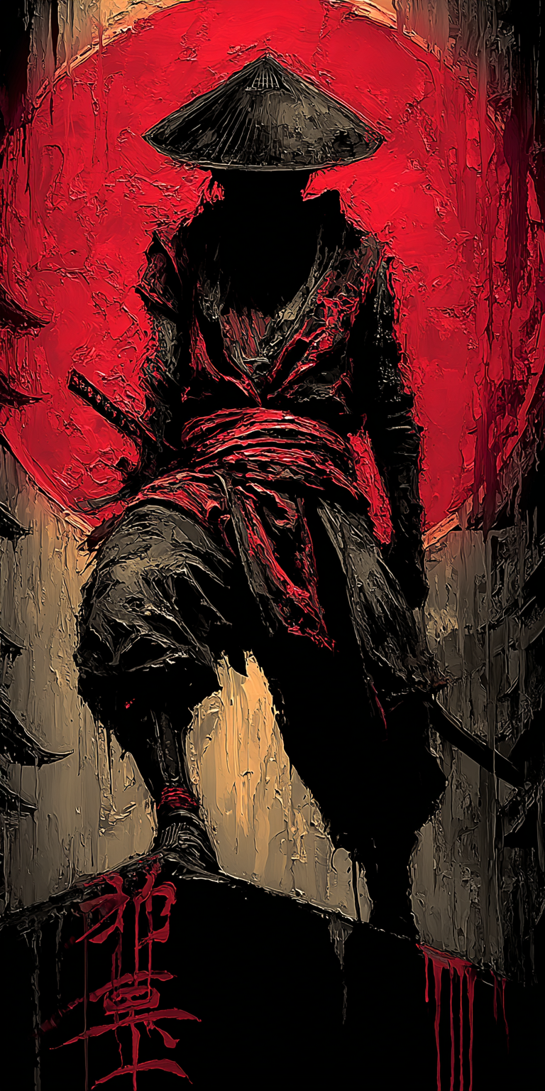 Midjourney Papercut prompt: samurai, palette knife technique, heavy impasto --... - Midjourney Papercut