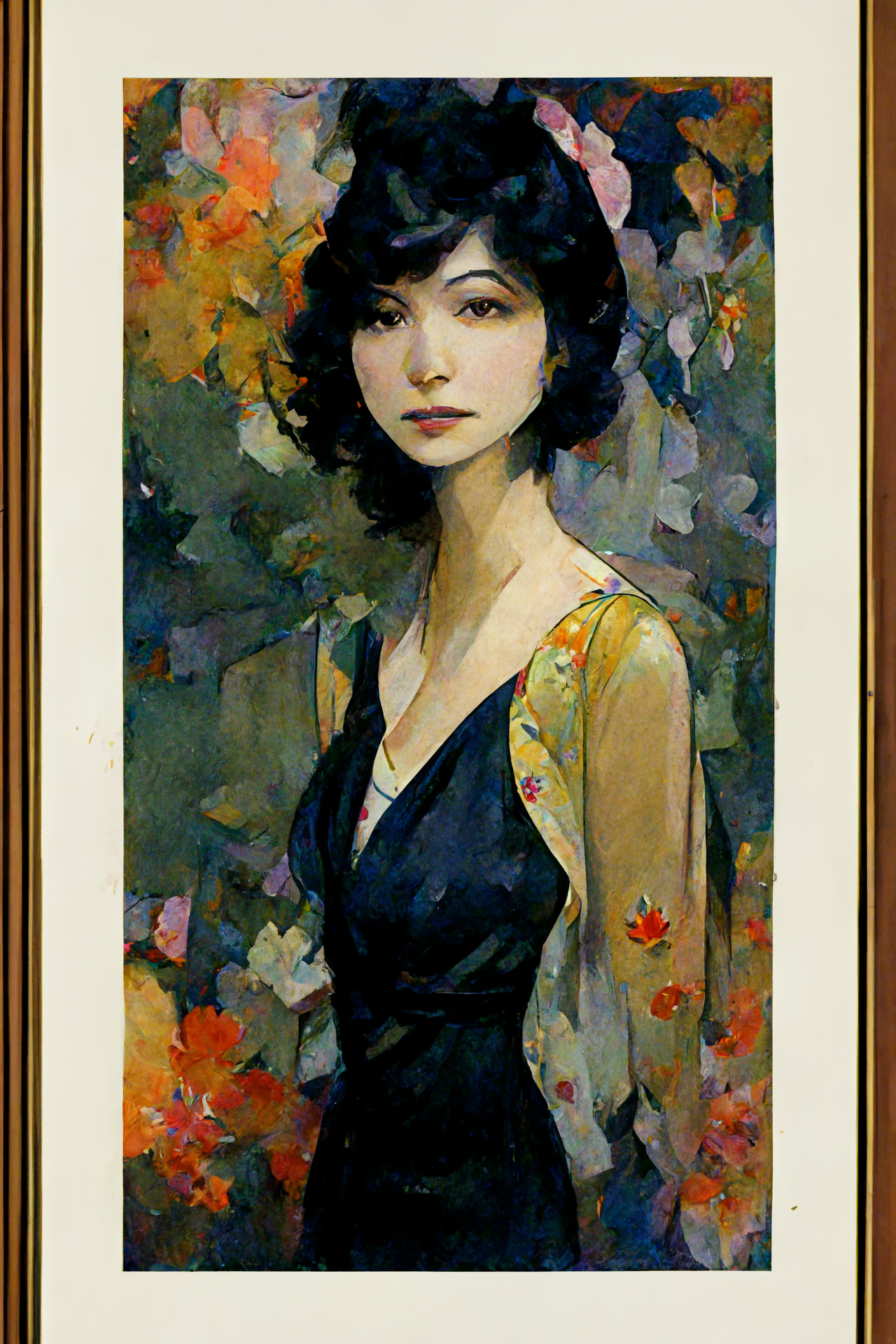 Midjourney prompt: framed full body composition painting ...
