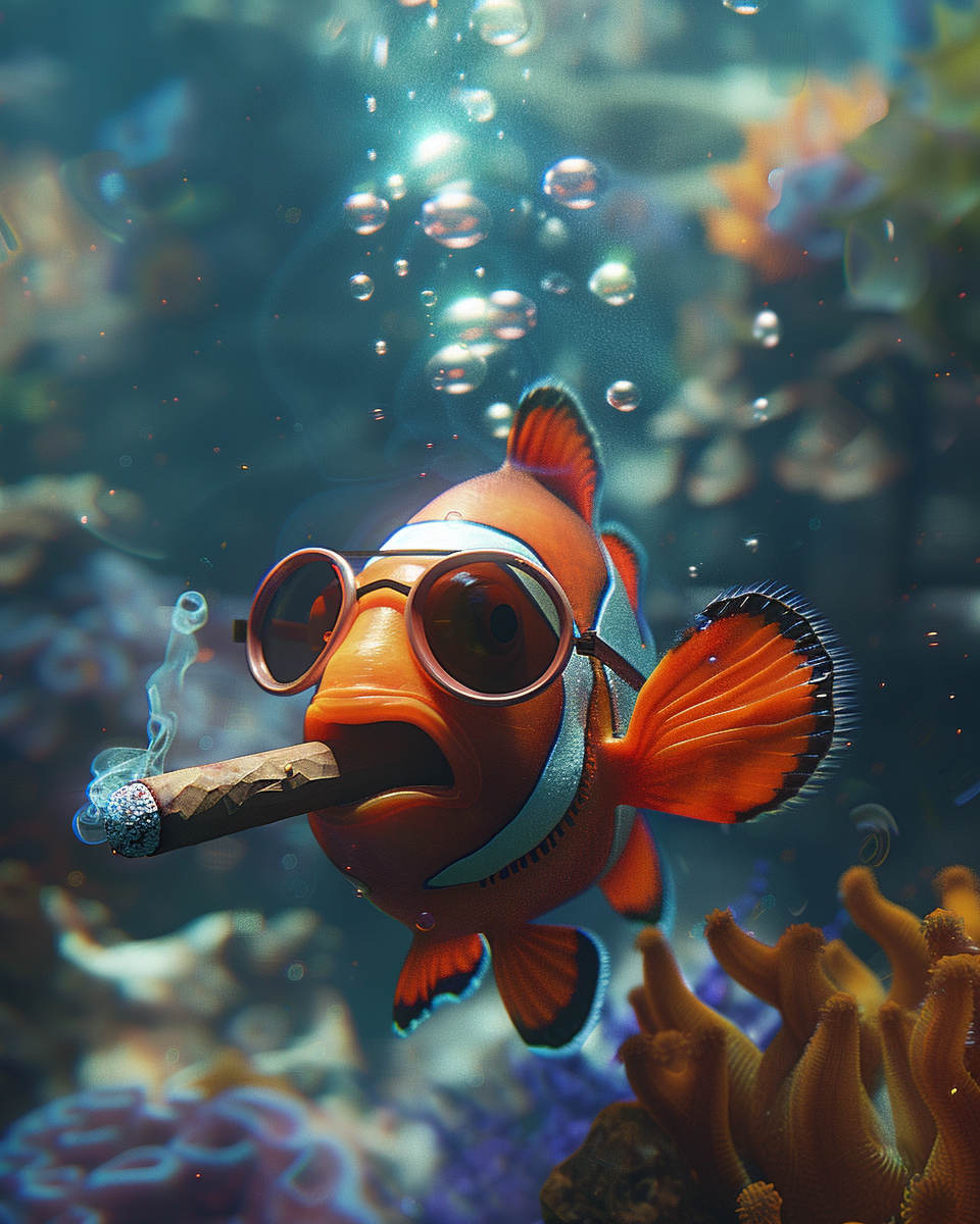 AI generated: Midjourney prompt: Ultra realistic 3D image Clownfish, swimming in ... (Midjourney - 3d Renders)