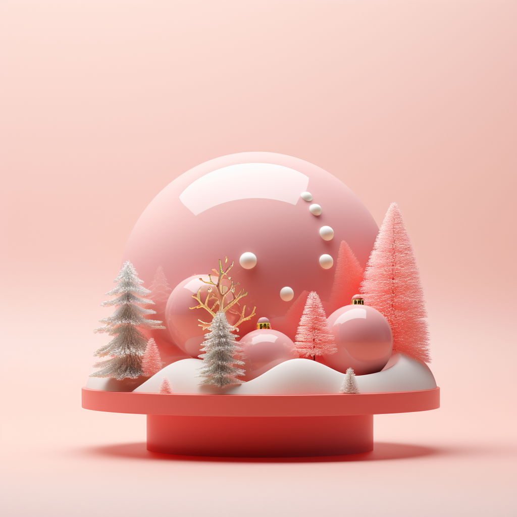 Midjourney prompt: a christmas decor against a pantone peach fuzz bac... - Midjourney