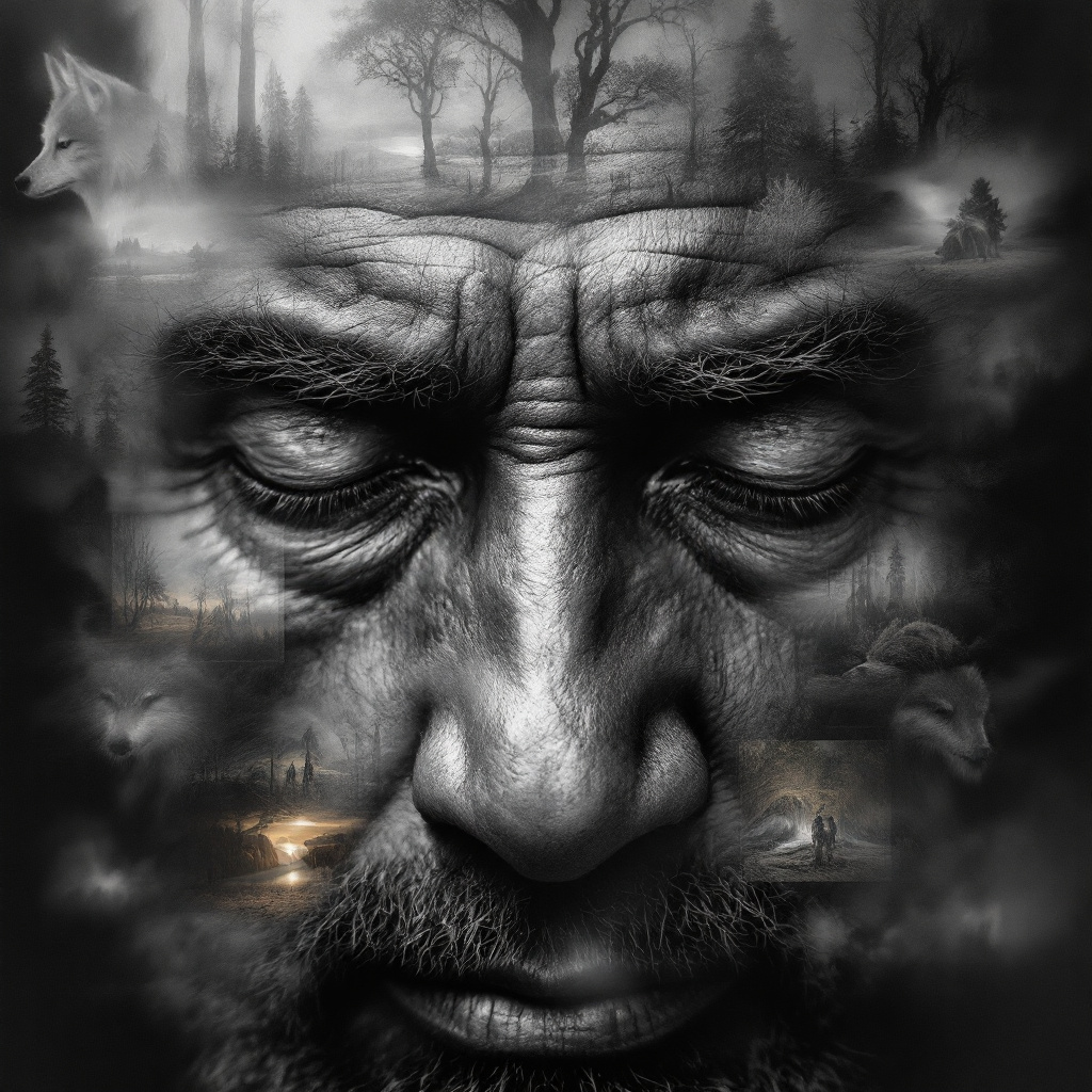 FLUX prompt: digital painting, image inside image, ultra ...