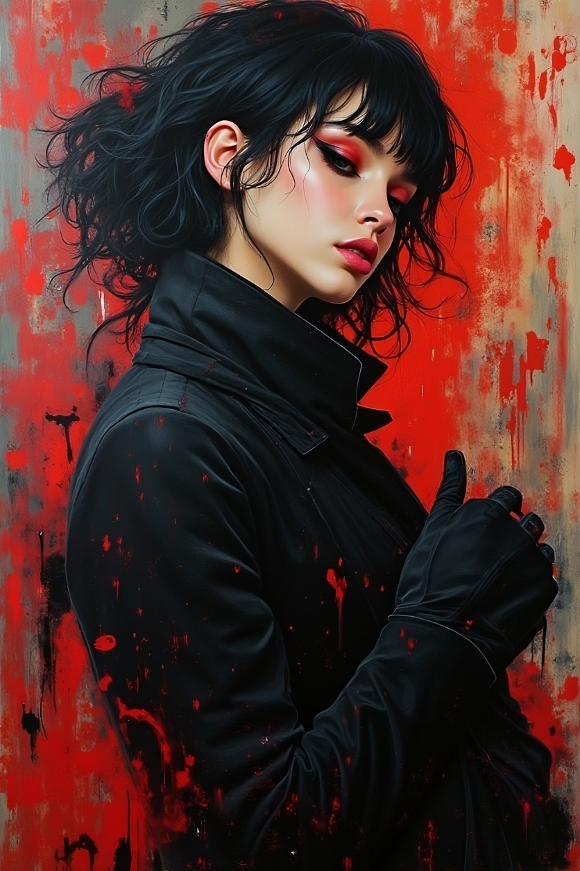 AI generated: FLUX prompt: In a vibrant and abstract masterpiece, a woman wit... (FLUX - Portraits)