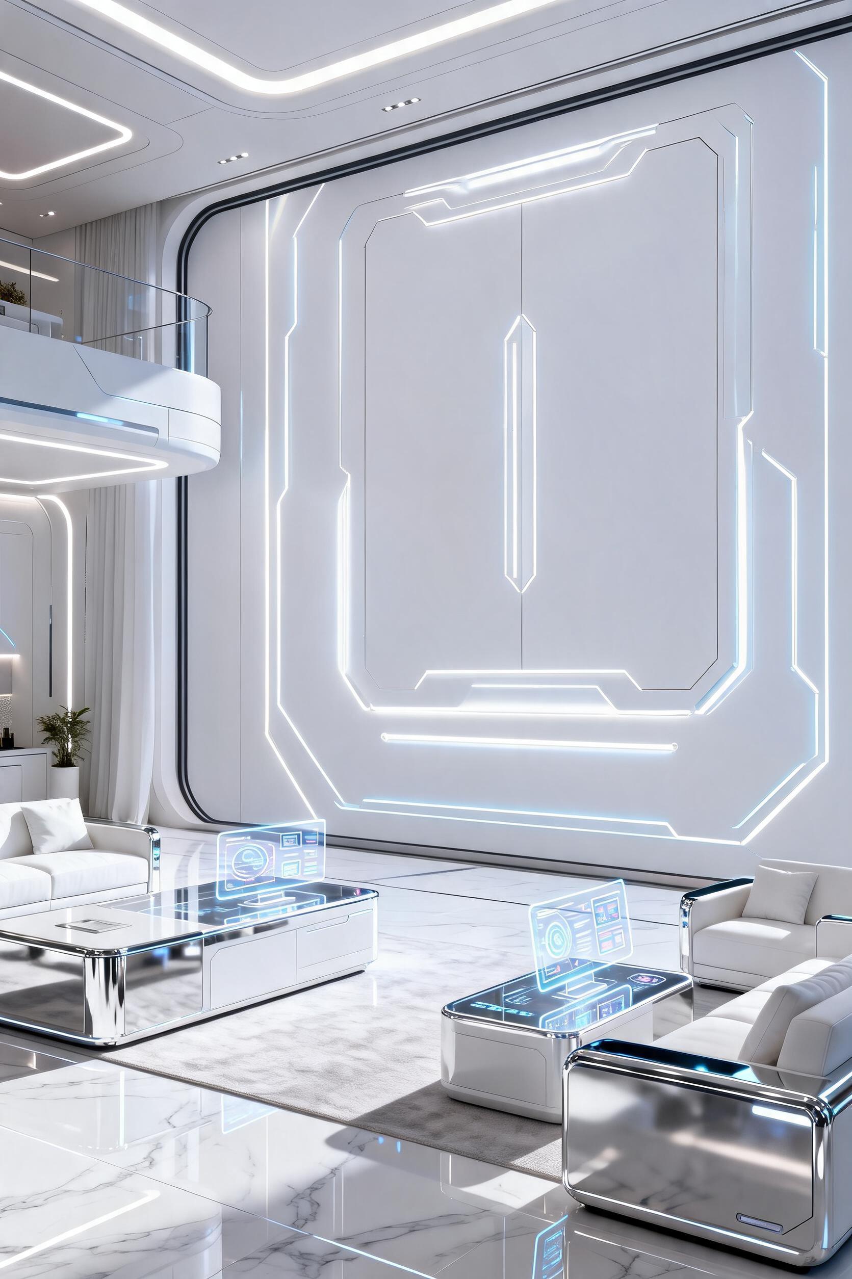 صورة مولدة بالذكاء الاصطناعي: Seedream 5 prompt: Create an image of a futuristic interior of Luna C... (نموذج Seedream 5 - فن مفاهيمي)