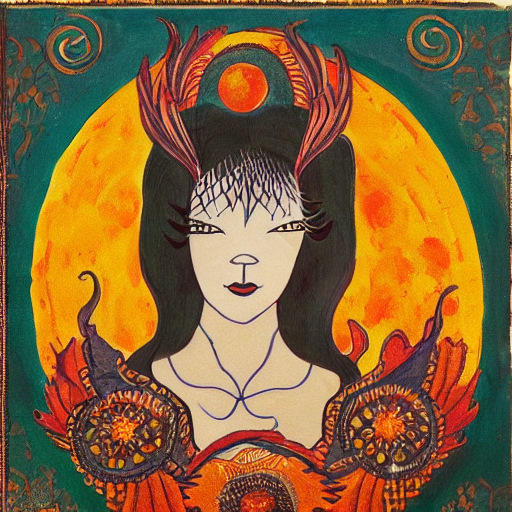 Stable Diffusion prompt: portrait of the moon goddess