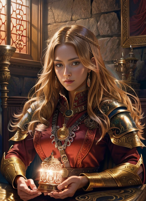AI generated: Beautiful medieval female lord portrait (Stable Diffusion - Anime)