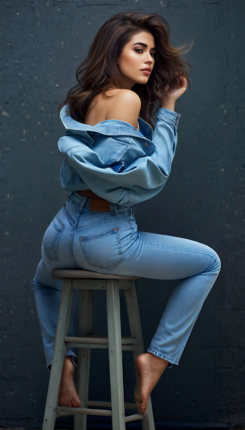 AI generated: Stable Diffusion prompt: The image features a woman standing on a stool, we... (Stable Diffusion - Photography)