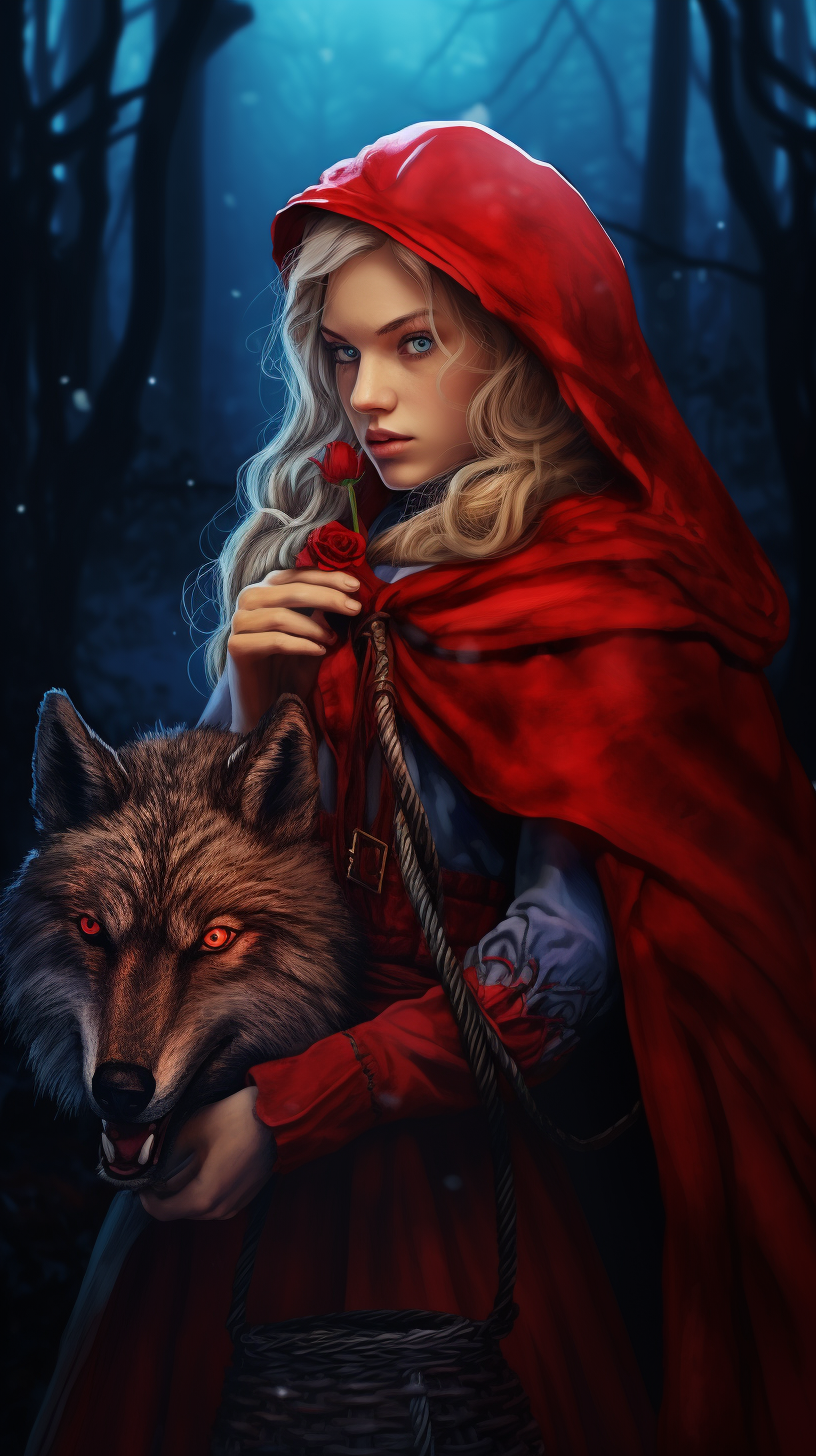 AI generated: Red Riding Hood (Midjourney - 3d Renders)