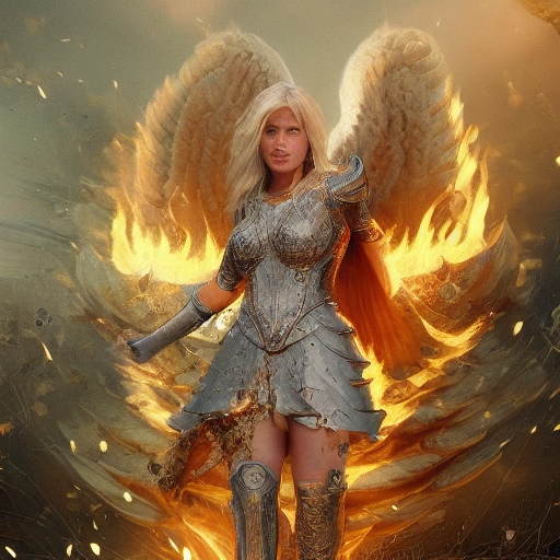 Stable Diffusion prompt: female angel levitating above th...