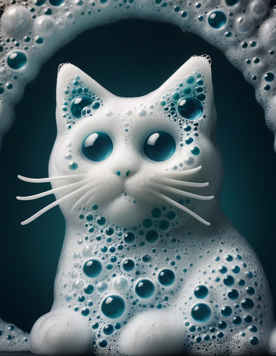 AI generated: Stable Diffusion prompt: cat made out of Dishwashing Soap (Stable Diffusion - Concept Art)