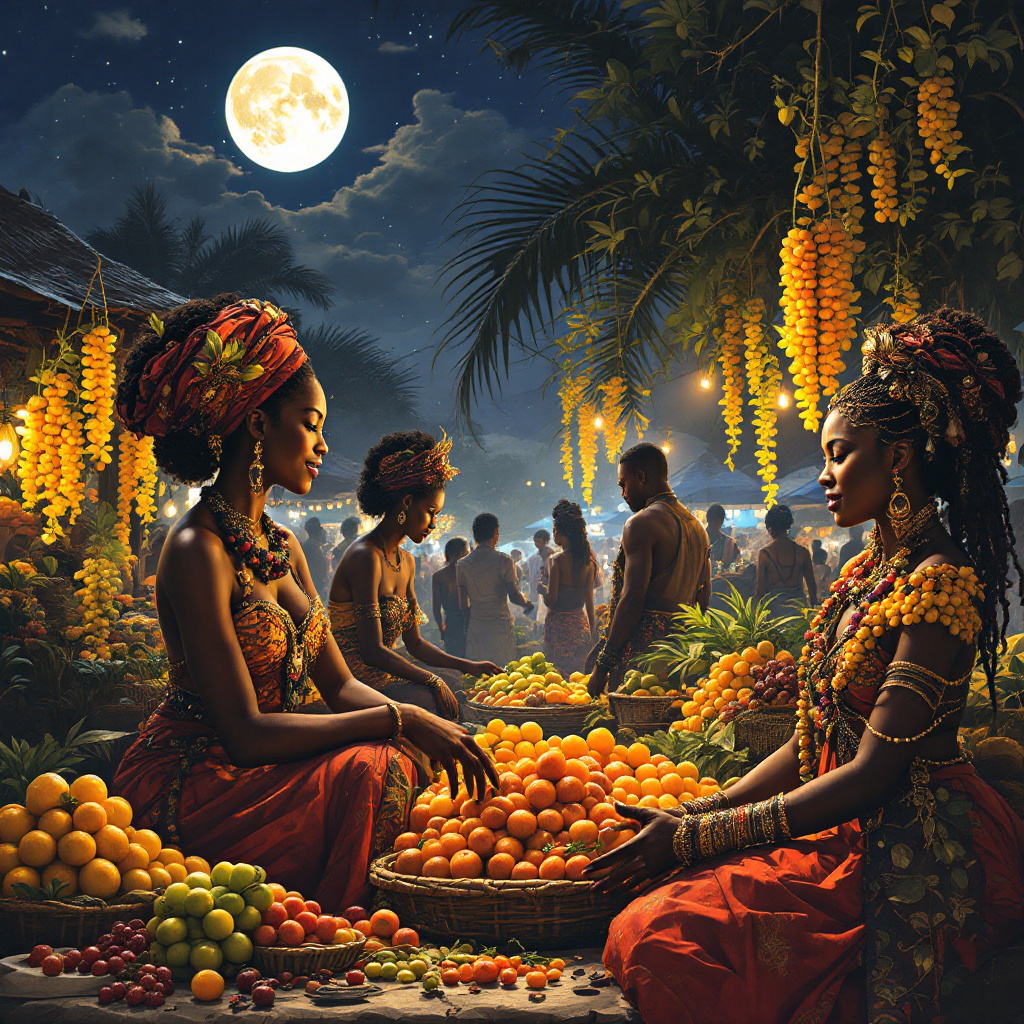 Buganda Market Rwanda FLUX prompt: Active Market in Buganda with a feel of Styl...