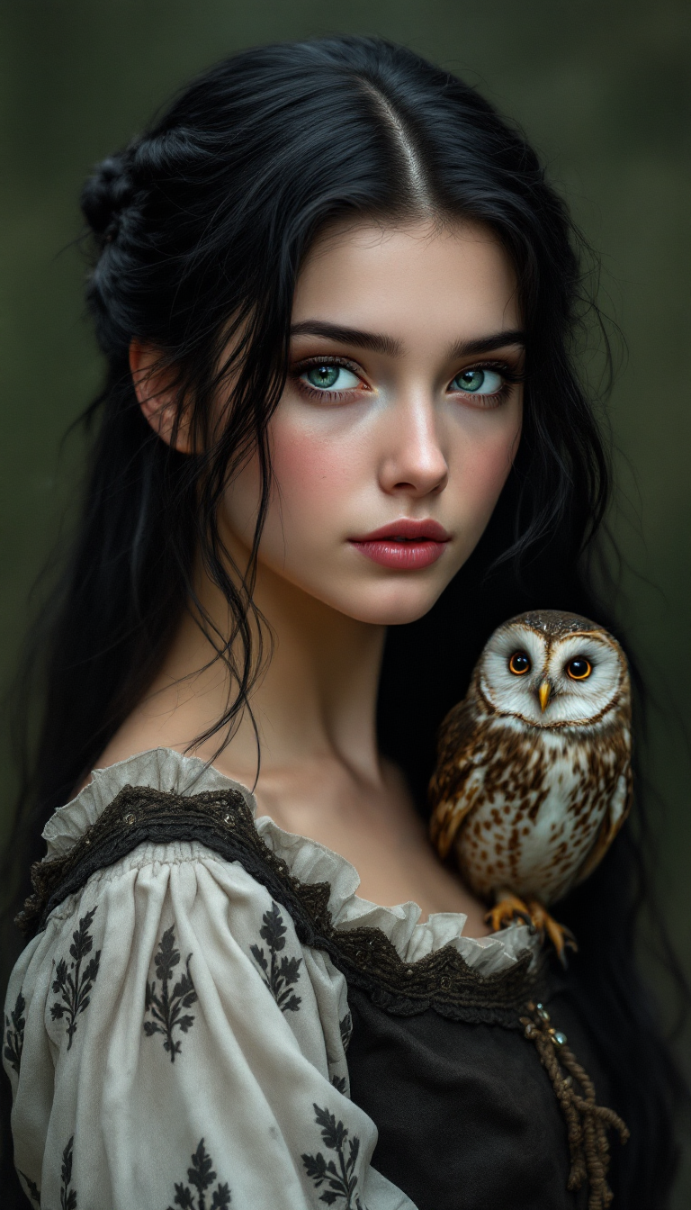 FLUX prompt: Hyper-realistic close-up portrait of a medie...