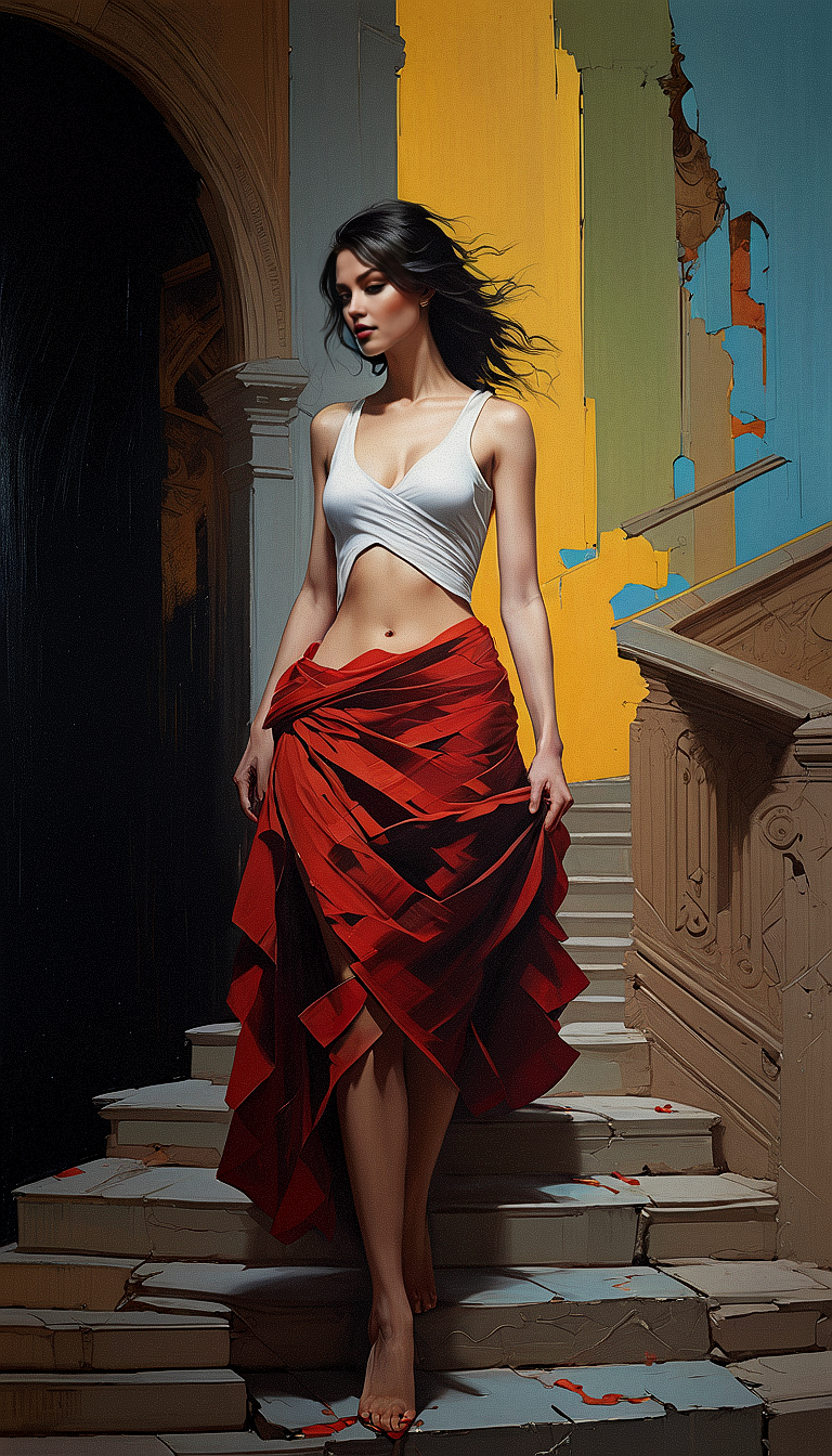 Stable Diffusion prompt: A digital painting of a woman wi...