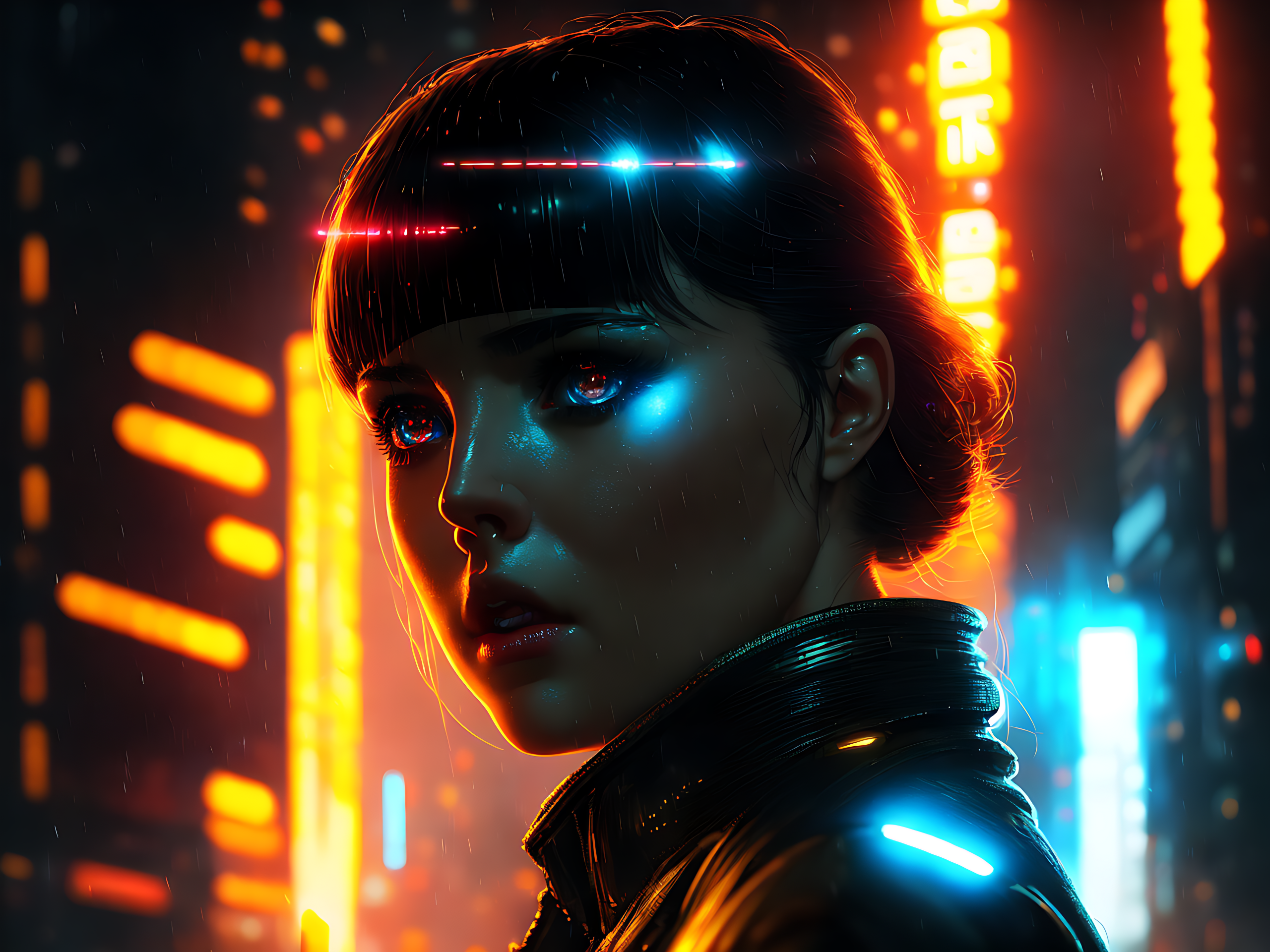 Stable Diffusion prompt: portrait art of blade runner 8 k...