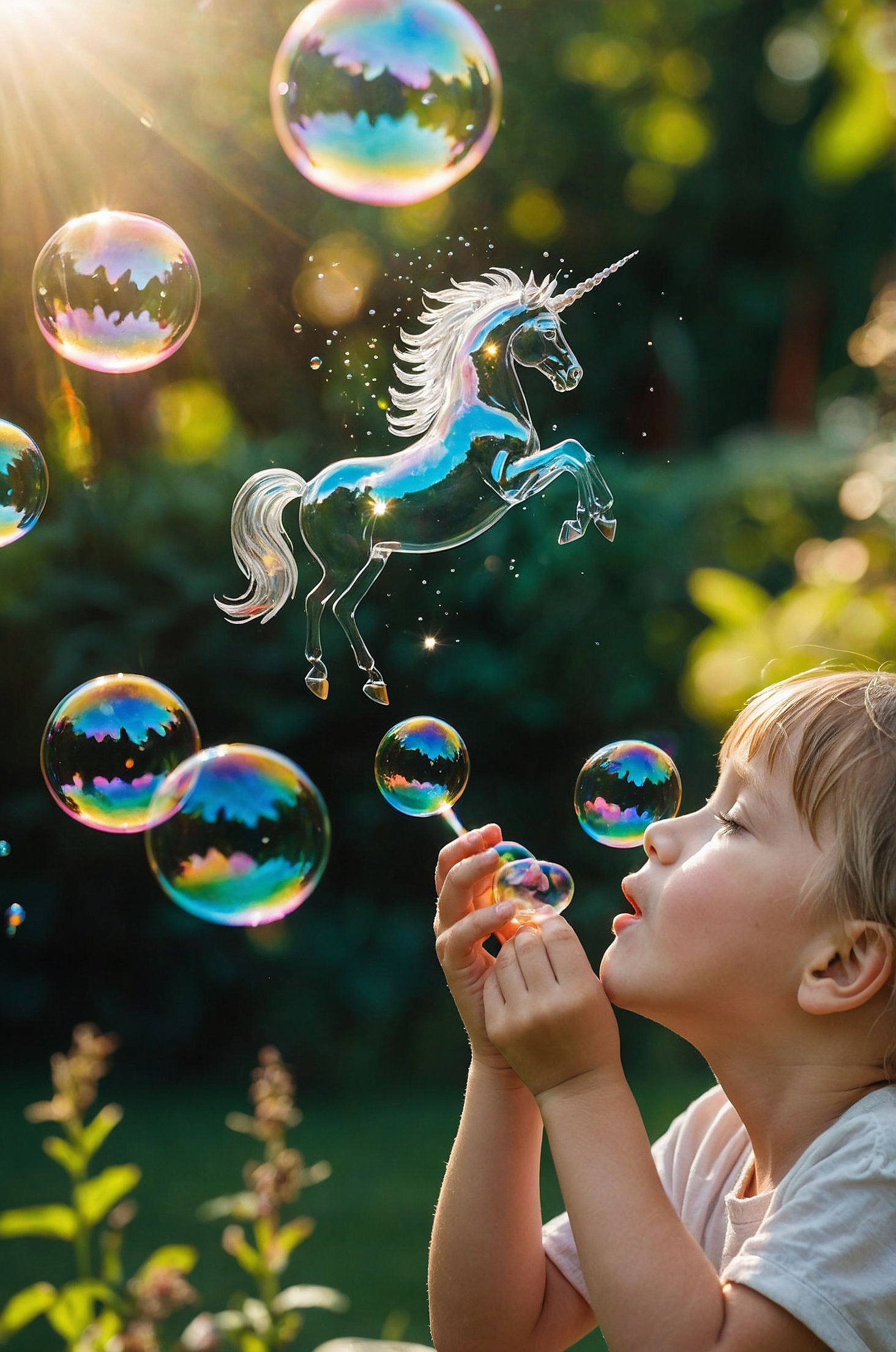 صورة مولدة بالذكاء الاصطناعي: Bubble Unicorn (نموذج SD XL - تصوير فوتوغرافي)