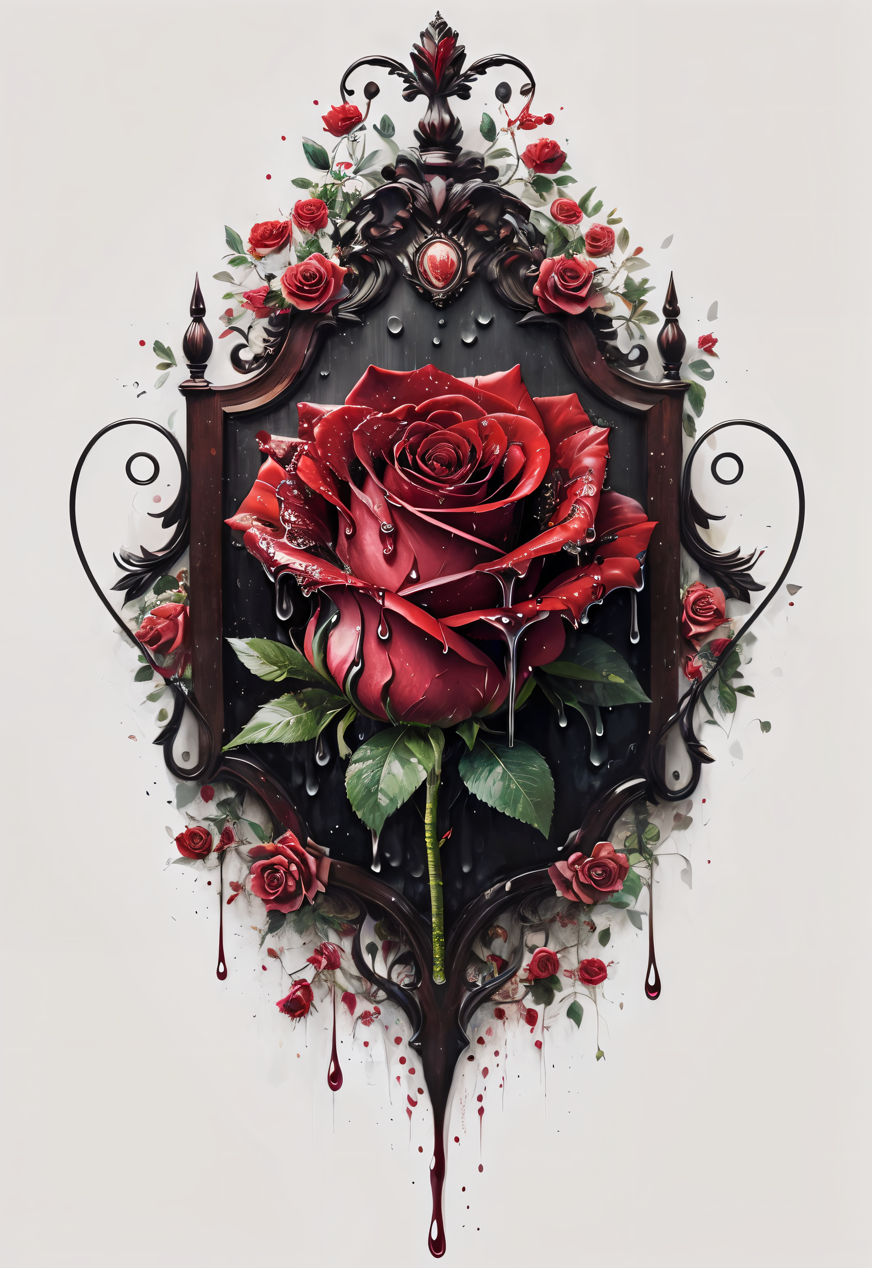 AI generated: Dripping Rose (DreamShaper - Concept Art)