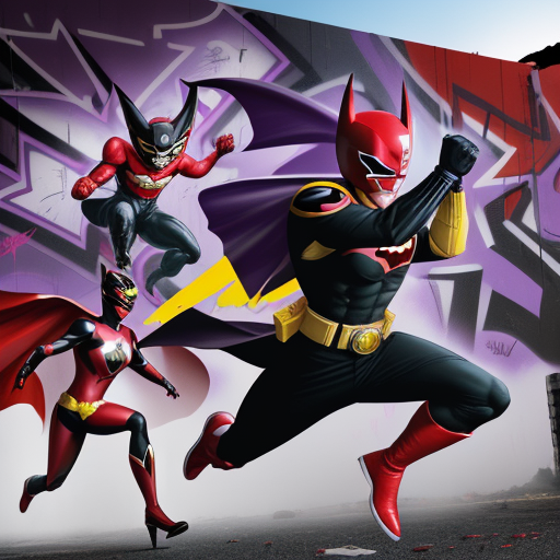 DreamShaper prompt: red black batman with a red power ran...