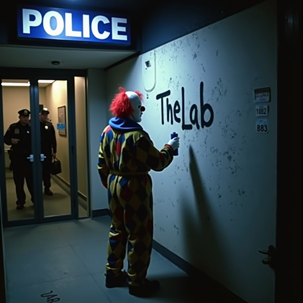 FLUX prompt: Very dark night, low quality CCTV footage captured... - FLUX