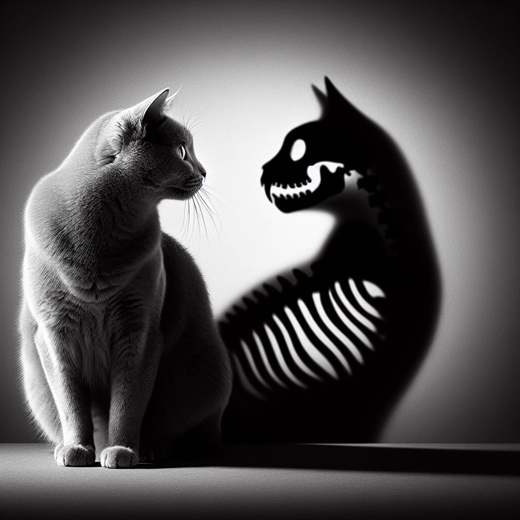 AI generated: DALL·E prompt: A profile view of a very beautiful cat, with its s... (DALL·E - Concept Art)