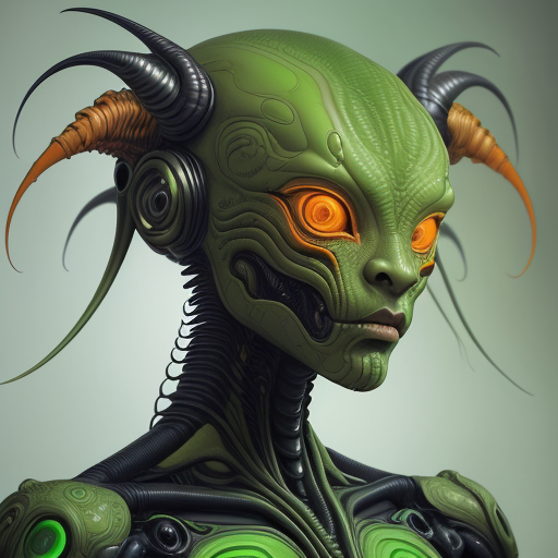 DreamShaper prompt: alien cyborg art and illustration by ...