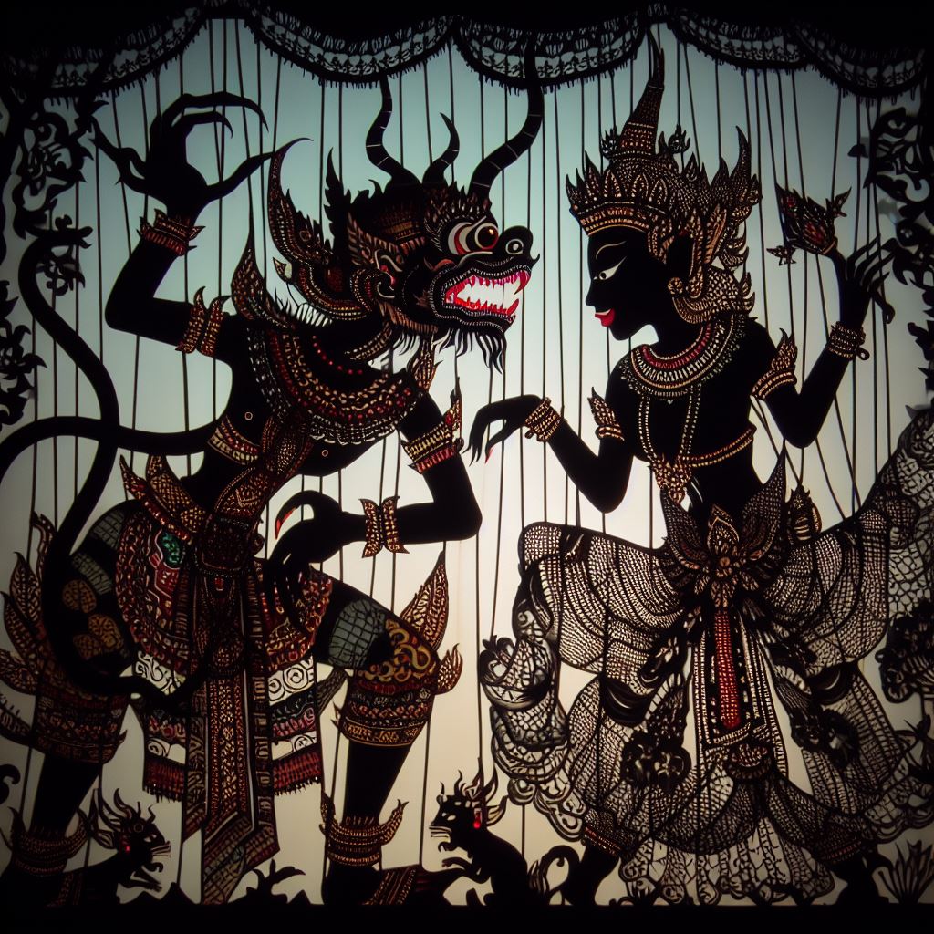 AI generated: Indonesian shadow theater (DALL·E - Concept Art)