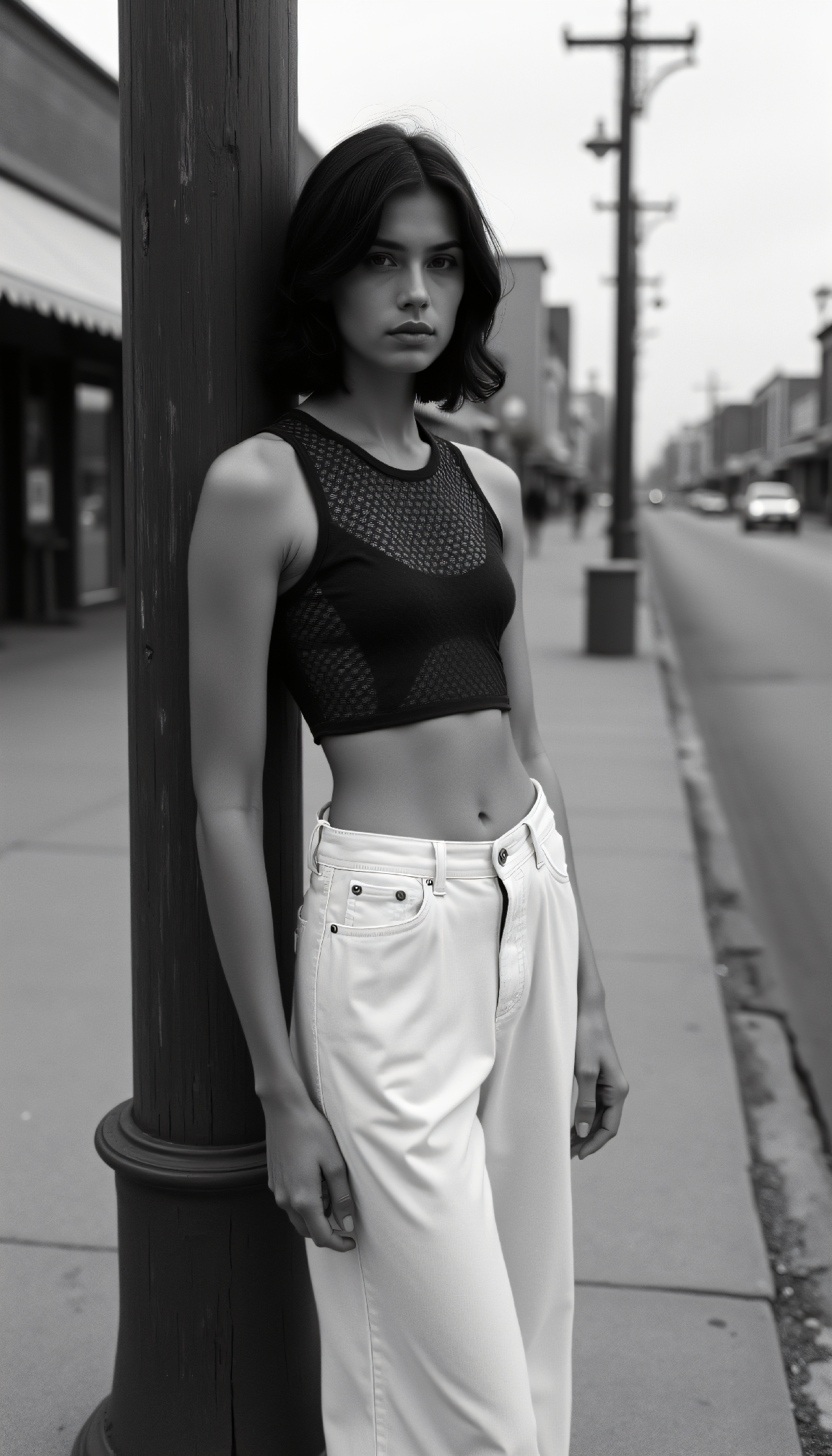 AI generated: FLUX prompt: dystopian style Black and white fashion photograph... (FLUX - Fashion)